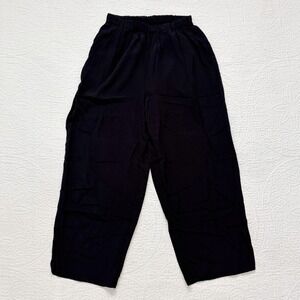 FLAX‎ High-Rise Loose Fit Pull On Pants, Black